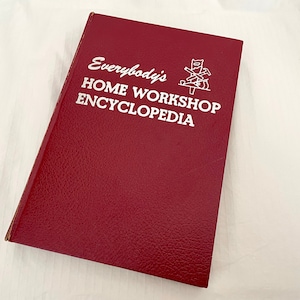 Vintage Leather Hardback Everybody&#39;s Home Workshop Encyclopedia Popular Science 1948 - Home Improvement - DIY Decor Reading Novel