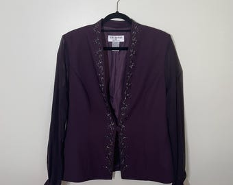 Damen Blazer Deep Purple J.R. Nites by Caliendo 80s Size 16
