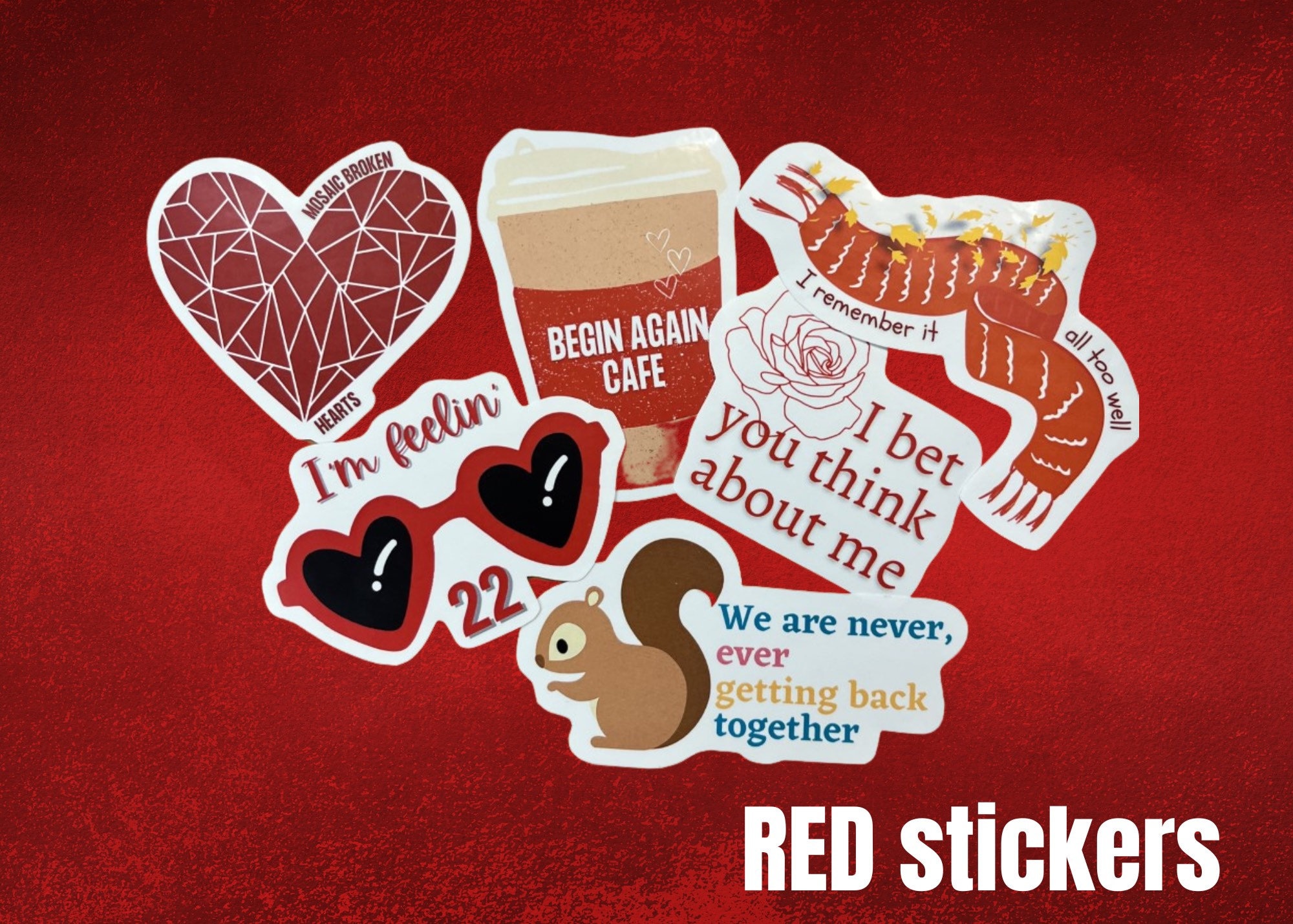 Taylor Swift Red inspired stickers