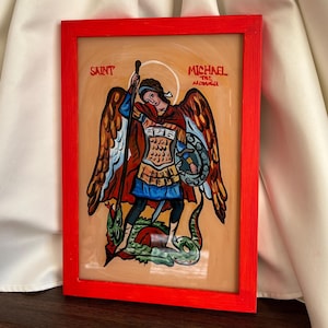 Saint Archangel Michael Painting , Religious Icons, Byzantine Orthodox Icon, Catholic Icon St Michael, Christians Gift Archangel Michael