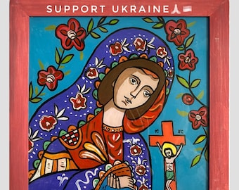 Ukraine digital art Ukrainian icon, Ukrainian seller, Ukrainian art , Virgin Mary icon