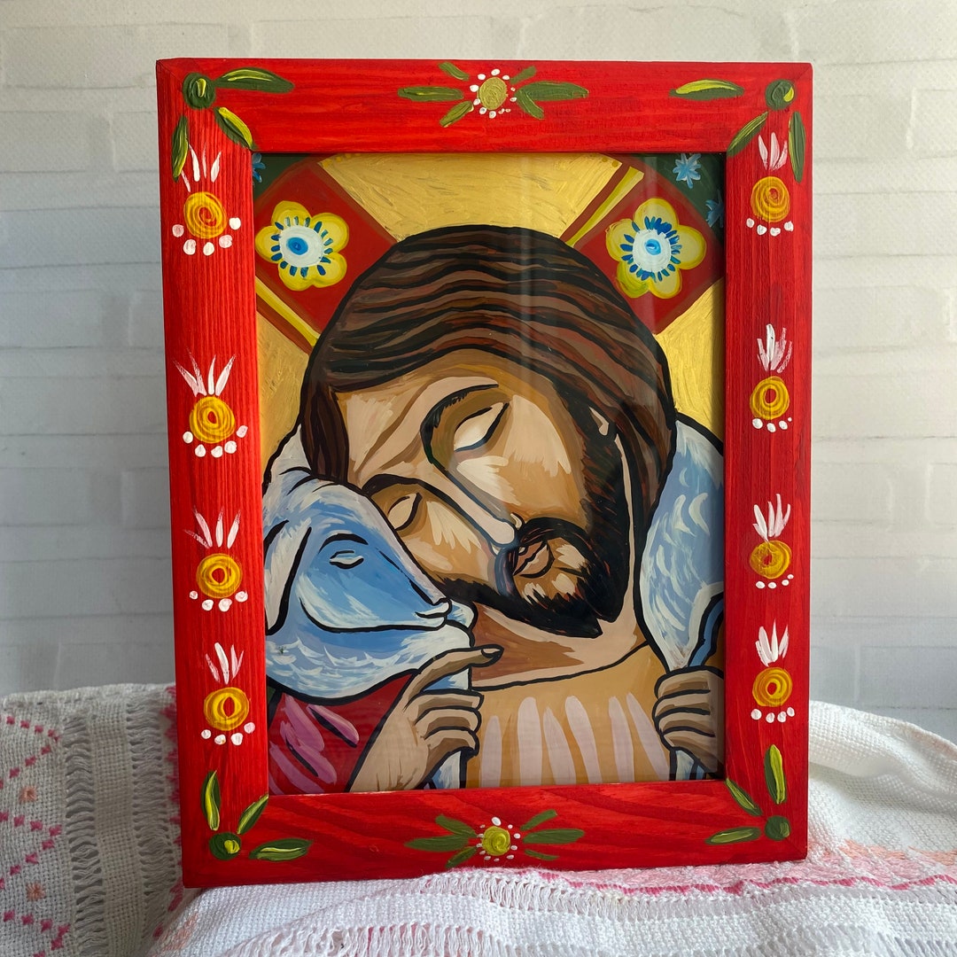 shepherd　Folk　good　Etsy　the　Hand　日本　painted　Religious　Jesus　Ukrainian