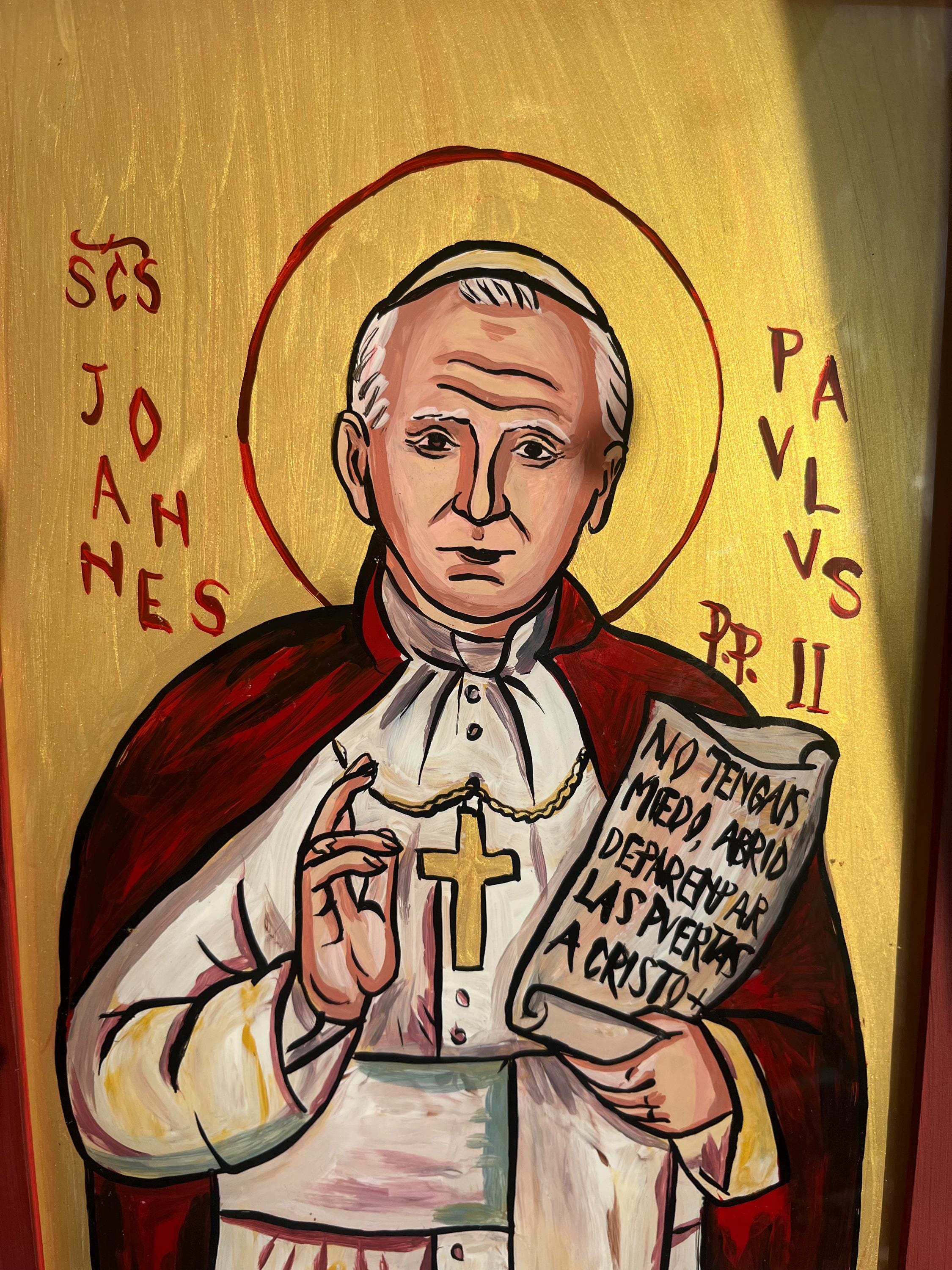Saint John Paul II Byzantine Icon – Hand-painted Glass Christian Art ...