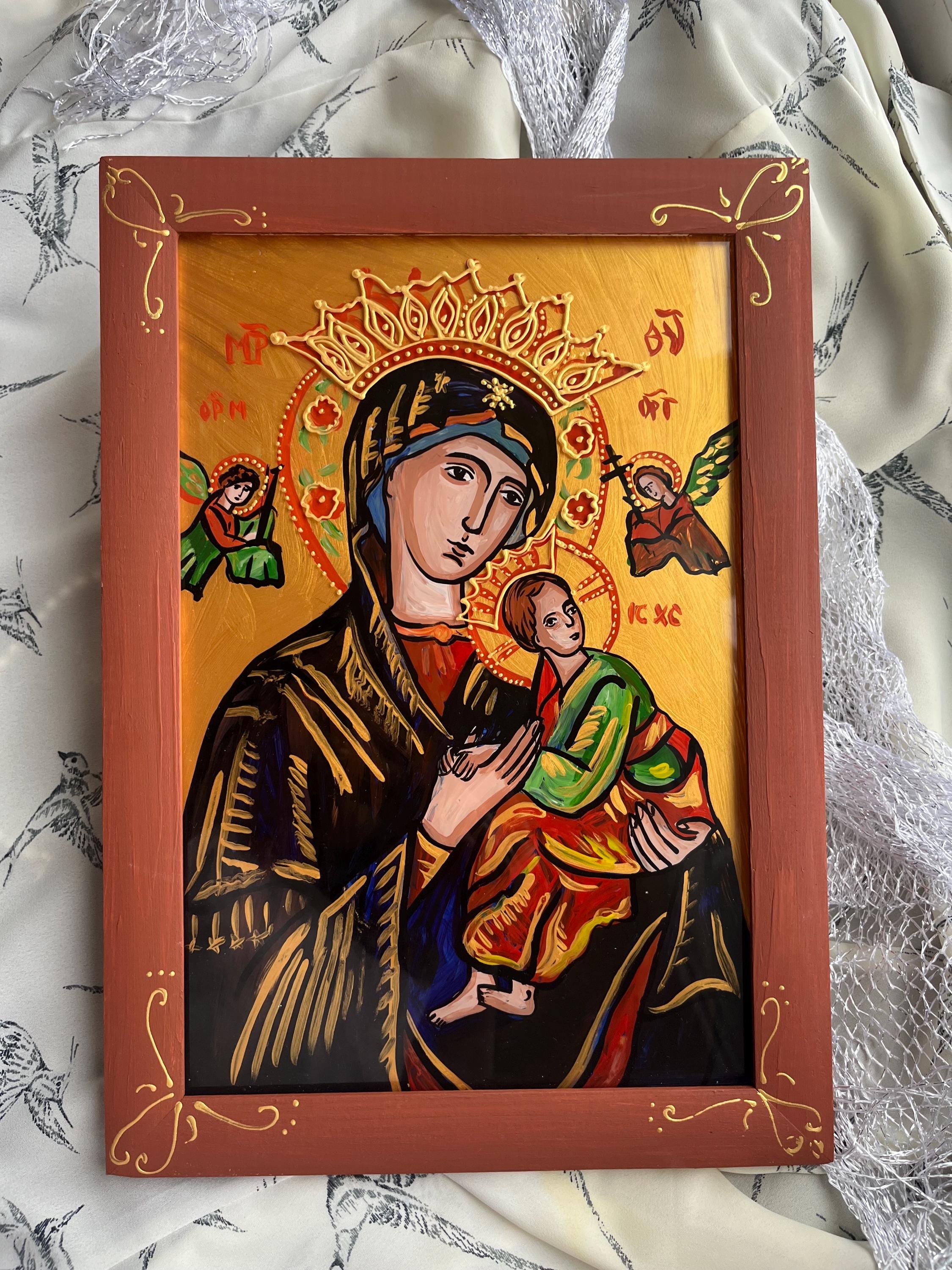 Buy Our Lady of Perpetual Help Icon – Hand Painted Virgin Mary and
