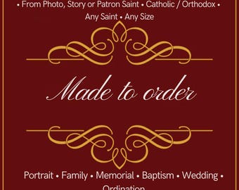 Icona cristiana personalizzata dipinta a mano su vetro - Regalo artistico religioso ortodosso cattolico personalizzato