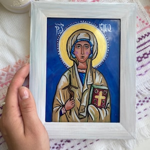 Saint Nina the Apostle is Educator of Georgia - Hand Painted Orthodox Icon St Nina of Georgia - spiritual icon for children