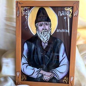 Paisios of Mount Athos - Saint Paisios,Byzantine Icon,Orthodox Saints,Hand Painted Icon,Religious gift,Icon to order,Baptism gift icons