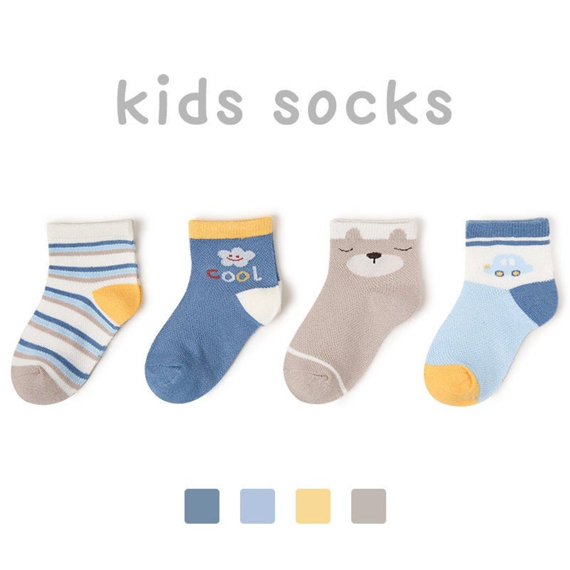 Set of 4 ZYZ Kids Socks Bear Ankle Warmer Socks Baby Socks | Etsy