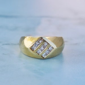 Vintage Italian gold and diamond ring