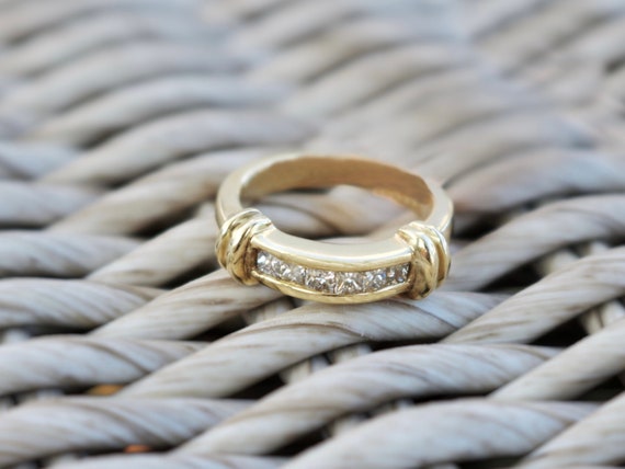 Vintage Italian gold and diamond ring - image 1