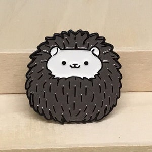Snuggly Gray Hedgehog Pin - Enamel