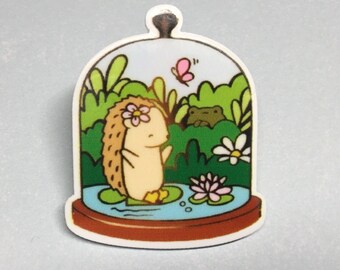 Hedgehog World Pin- Acrylic