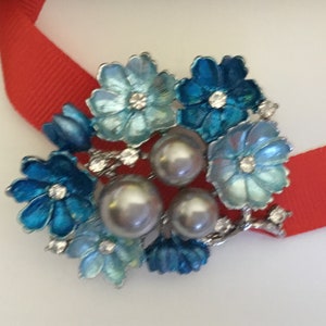 Blue Floral Pin