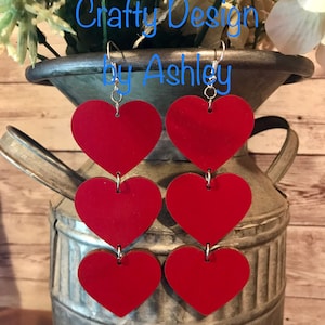 Triple Heart Dangle Earring SVG Only- Digital FILE
