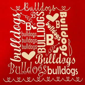 2 Bulldogs Wording SVGs- Sólo archivo digital