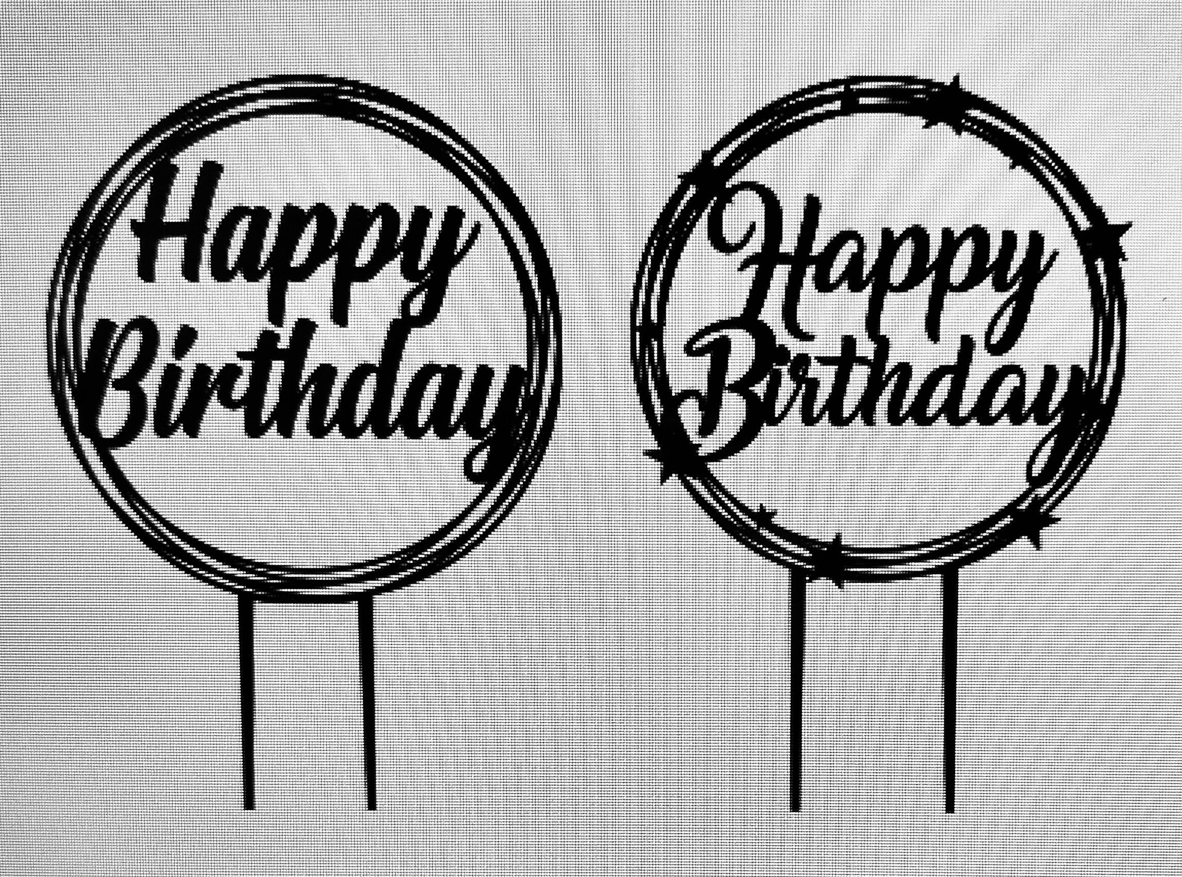 Happy Birthday Cake Toppersbundle of 2DIGITAL FILE Onlysvg Etsy