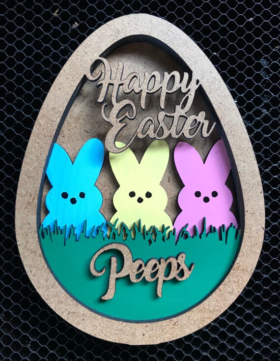 Happy Easter Peeps- 4 Layer Digital Sign-svg ONLY - Etsy
