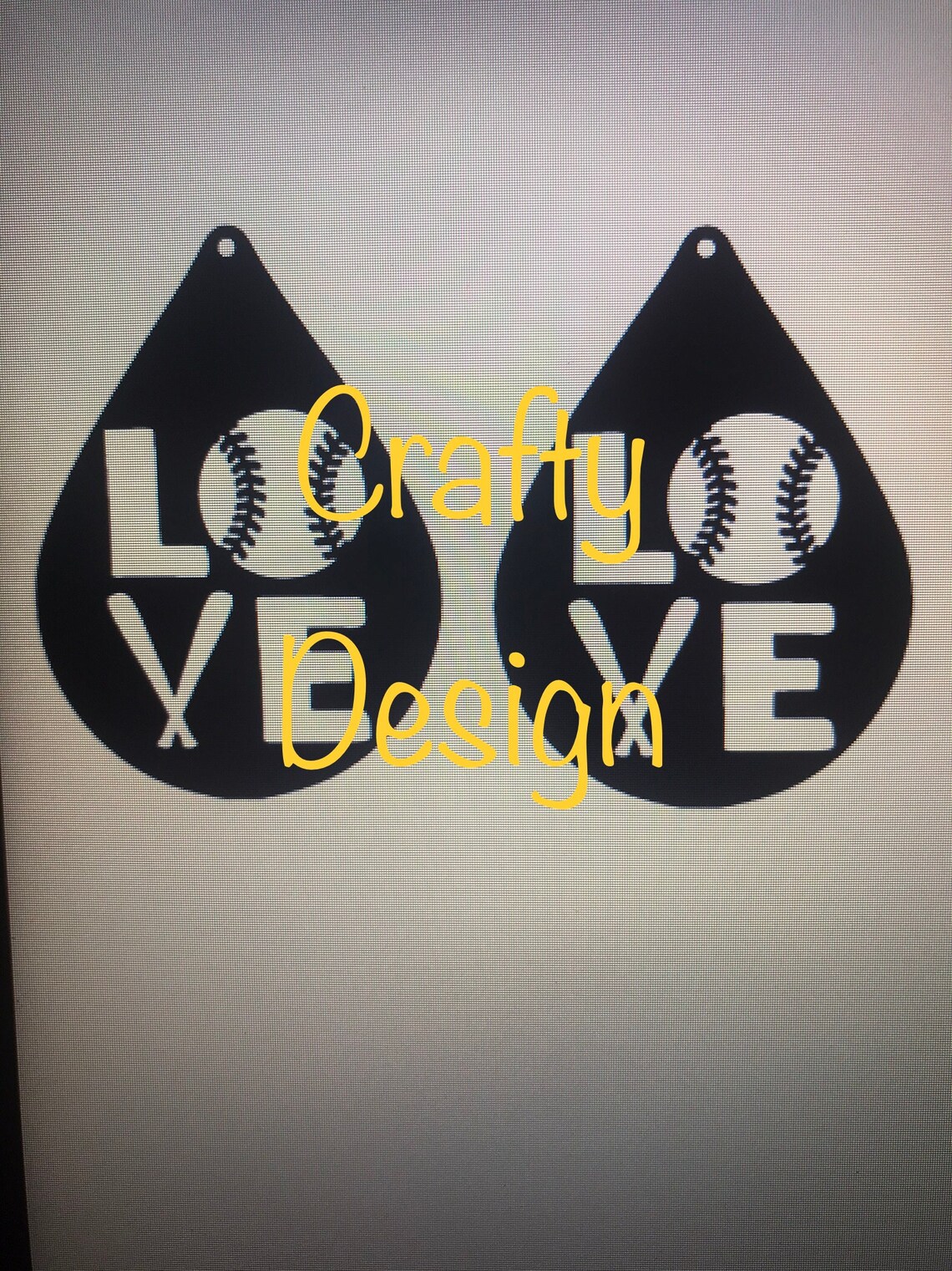 Love Baseball Earrings SVG Onlydigital Cut File Etsy