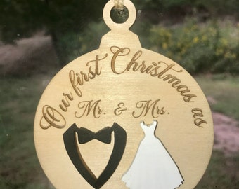 Erste Weihnachten Hochzeit Ornament-SVG NUR-Digitale Datei