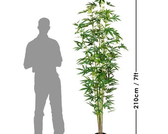 SugaRifa 210cm/7ft Faux Cannabis Hemp Tree in Pot