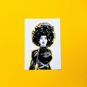 A5 Art Print, Afro Girl