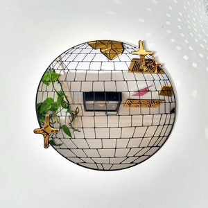 Disco Ball Wall Mirror | Handmade | Mirror Ball | Glitter Ball | Eclectic Decor | Maximalist | Dopamine Decor | Groovy