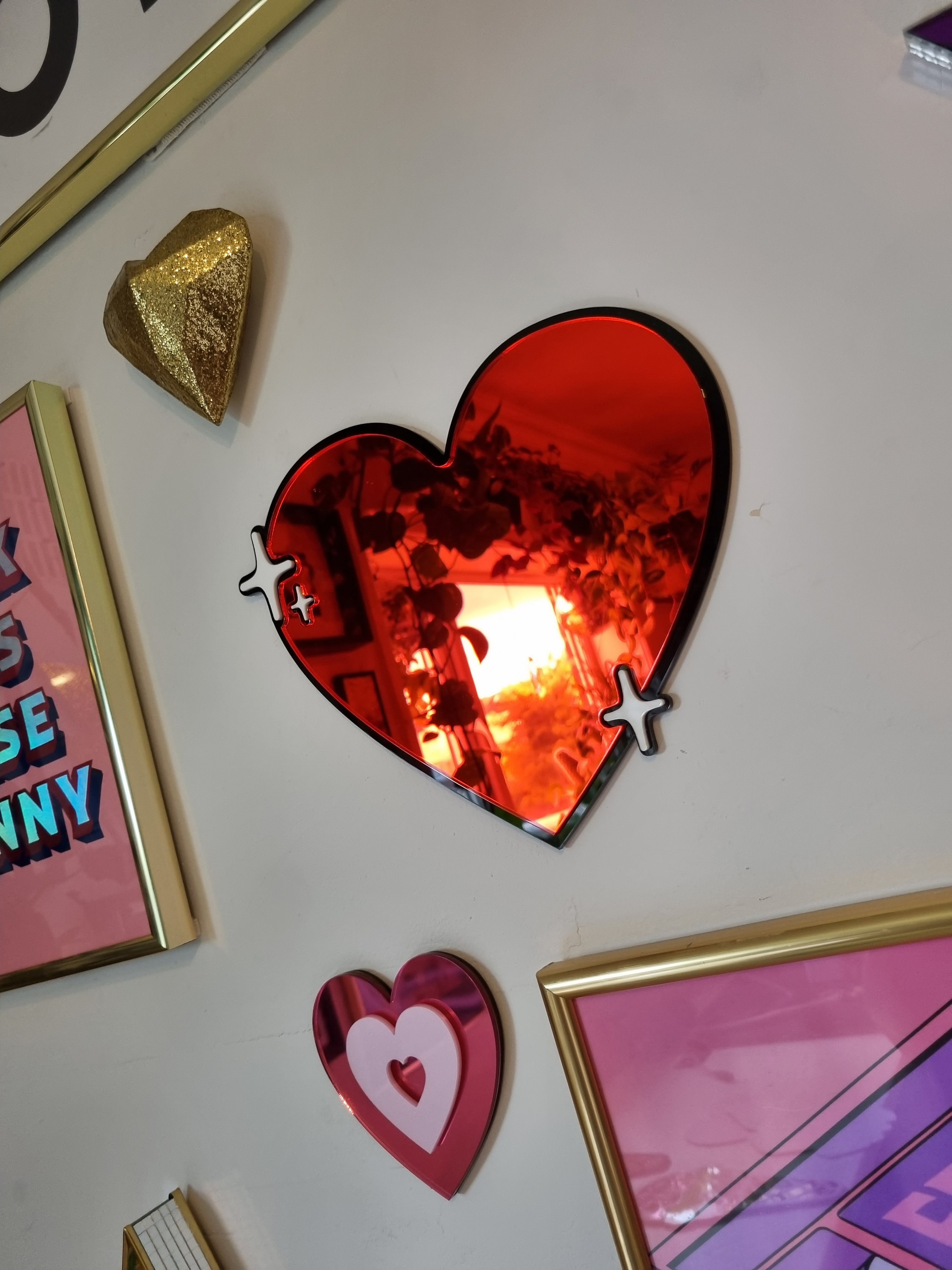 Handmade Pop Art Red Heart Mirror: Eclectic Dopamine Decor - Etsy