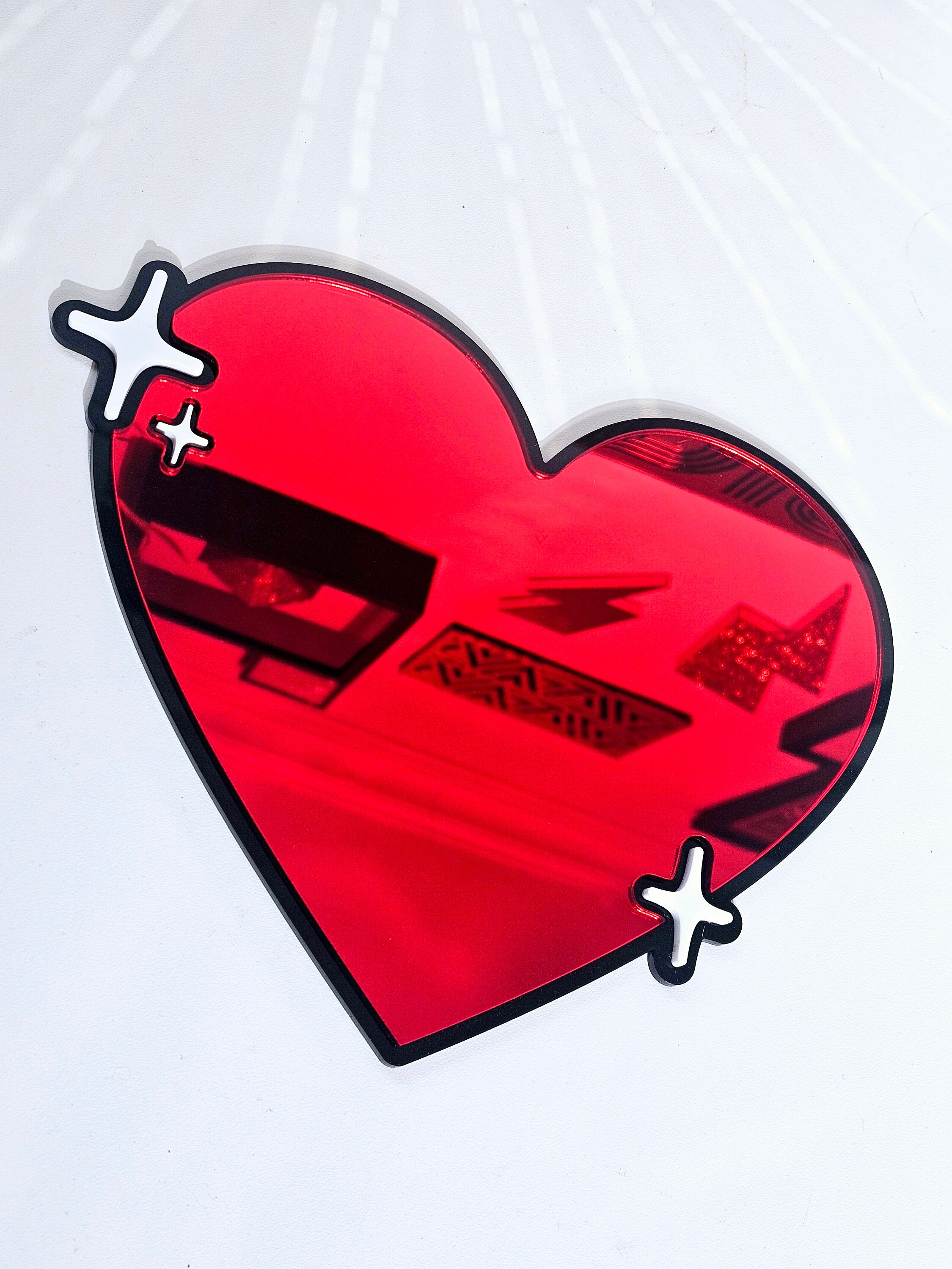 Handmade Pop Art Red Heart Mirror: Eclectic Dopamine Decor - Etsy