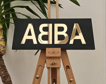 ABBA Gold Mirror & Black Acrylic Wall Art Sign: Mamma Mia, Dancing Queen