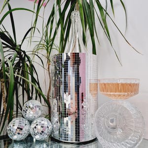 Handgemaakte disco wijnkoeler chiller | Champagne-emmer | Spiegelbol | Glitterbal | Bruiloftsdecoratie | Vaas | IJsemmer | Homebar | Barwagen