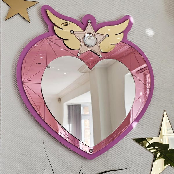 Sailor Moon Chibi Cosmic Heart Mirror | Dopamine Decor | Winged Heart