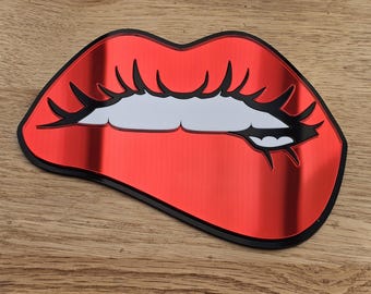 Lips Mirror | Biting | Bitten | Kiss | Wall Art | Dopamine Decor | Rocky Horror | Mouth