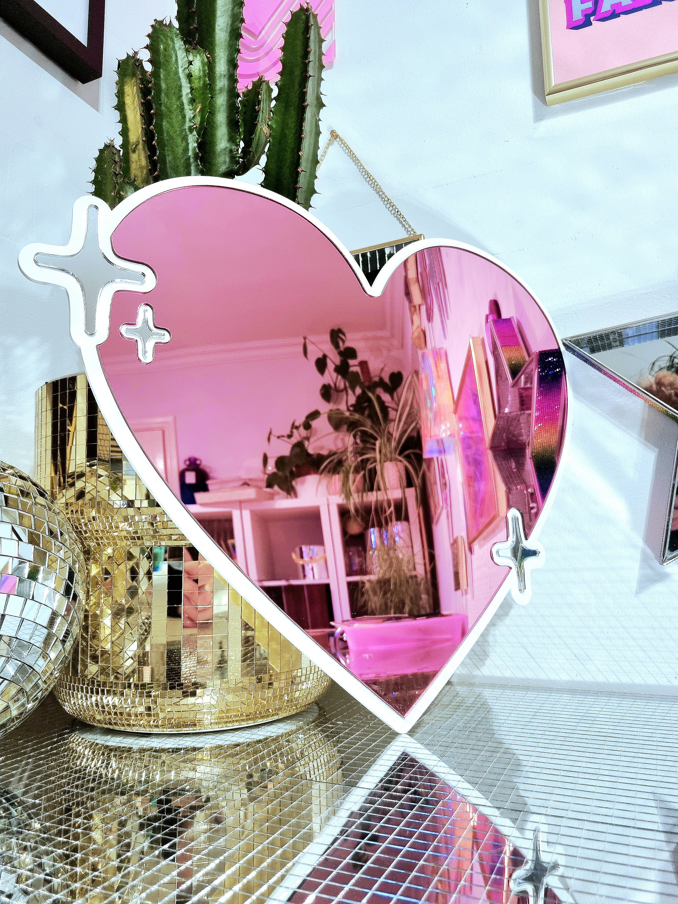 Handmade Pink Heart Wall Mirror: Pop Art Dopamine Decor - Etsy