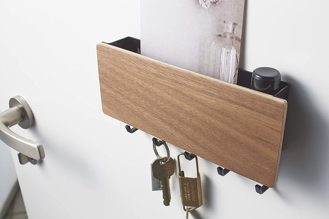 Wall OrganizerKey Hooks and Tray for Storage One Etsy