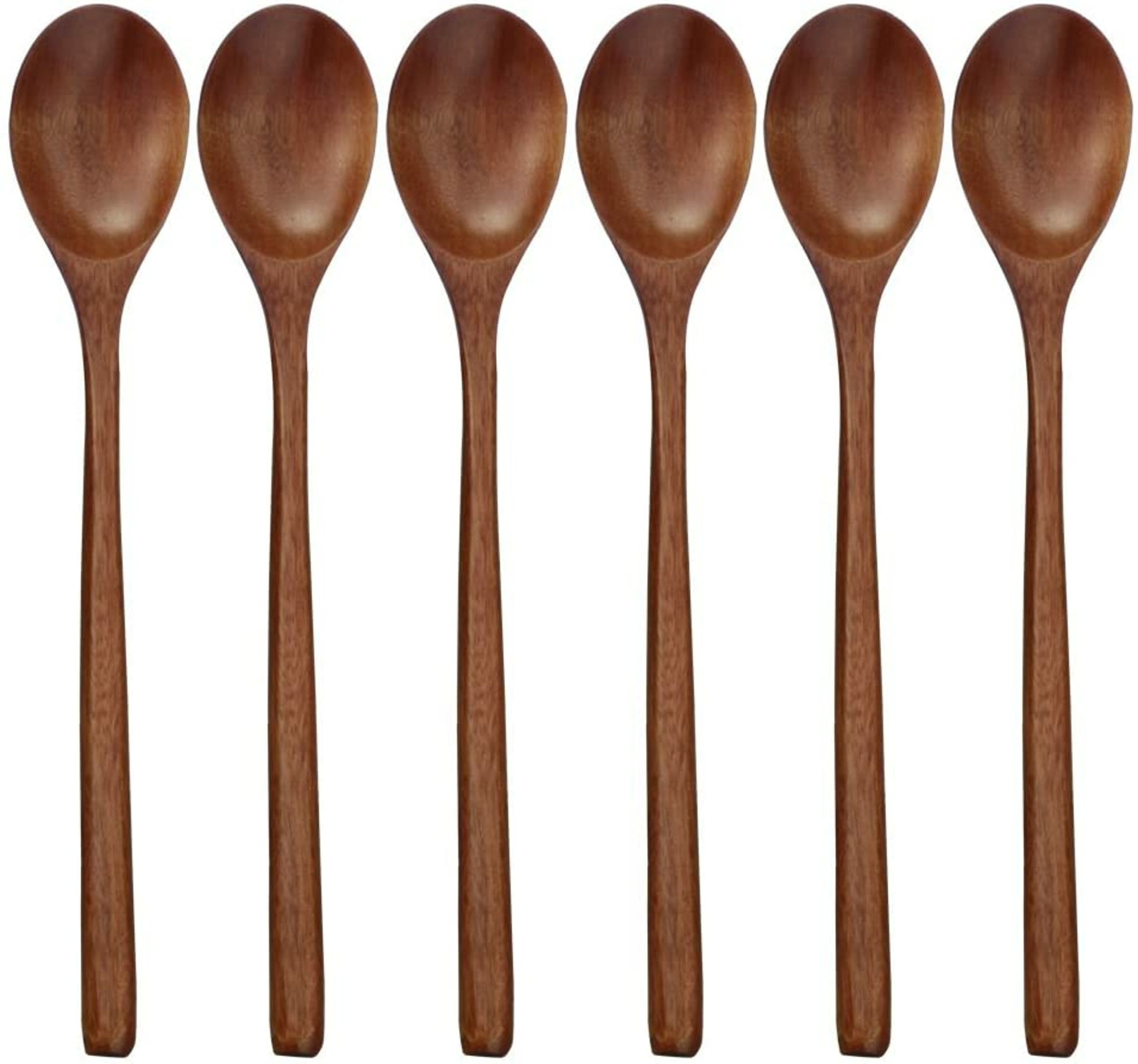 Wooden Spoons 6 Pieces 9 Inch Wood Soup Spoons for Eating Etsy