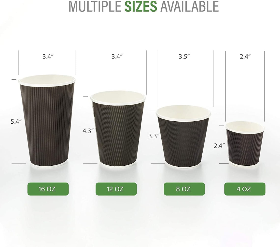 4 Ounce Paper Coffee Cups 25 Ripple Disposable Paper Cups Etsy