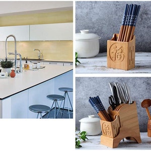 Porta cuchillos bloque de almacenamiento de cuchillos de | Etsy