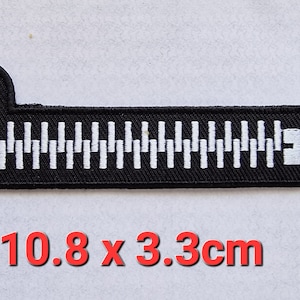 Zip Patch Iron Sew On Clothes Jeans T Shirt Jacket Bag Zipper Embroidered Badge