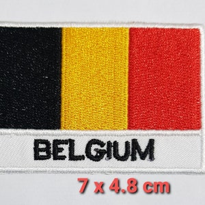 Belgium Flag Patch Iron On / Sew On Badge Football T Shirt Embroidered Applique