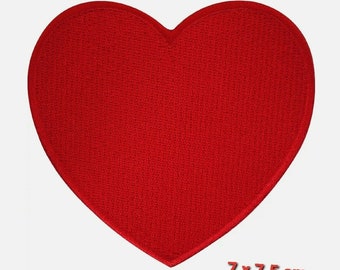 Embroidered Iron On Red Love Heart Patch Sew On Badge Romantic Gift Card Present