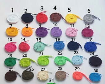 Lacets plats colorés de 10 mm, 29 couleurs de lacets, chaussures de football, chaussures de sport