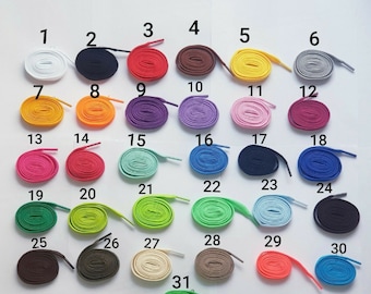 Flat 10mm Coloured Shoe Laces 29 Colours Shoelaces Football Boots Trainer Shoes