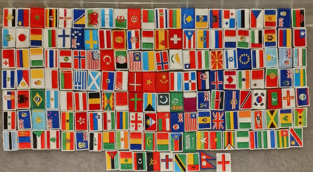 National Country Flags Different Sizes Iron Sew on Embroidered Patch ...