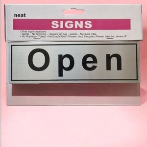 Open Exit, Deurbord Borden Zelfklevend Zilverkleurig metaal Easy Stick Card-deur