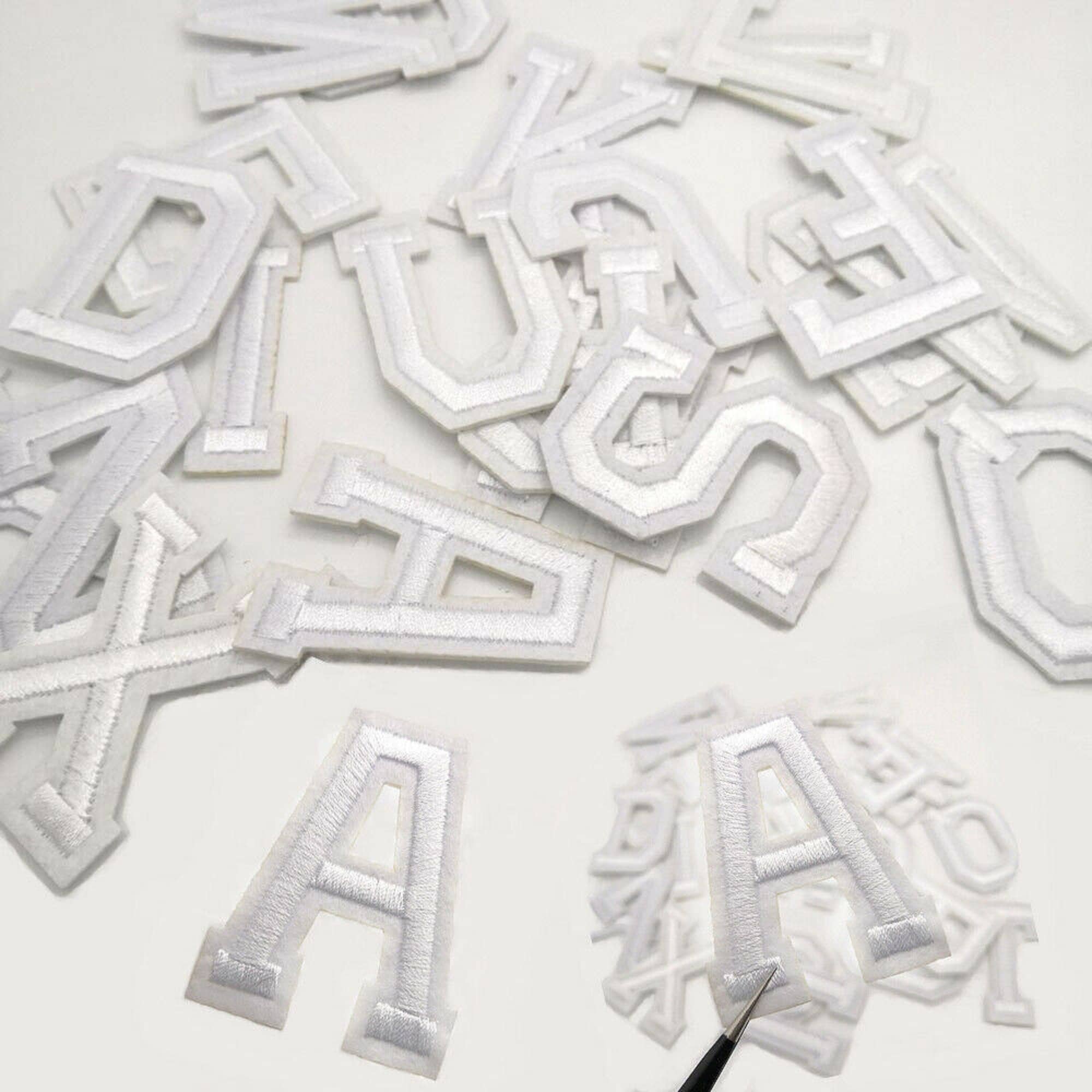 White Letter Patch Patches Sew on / Iron on Alphabet Etsy