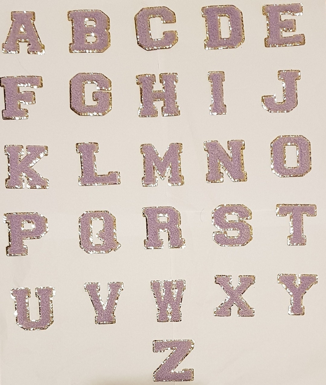 5 Cm Wide Light Purple Chenille Patch Letter Patches Iron on / Sew on ...