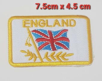 Badge brodé drapeau de l'Angleterre Union Jack, fer blanc à coudre...
