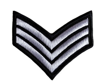 Sergent Stripes - Insigne patch brodé à repasser/à coudre