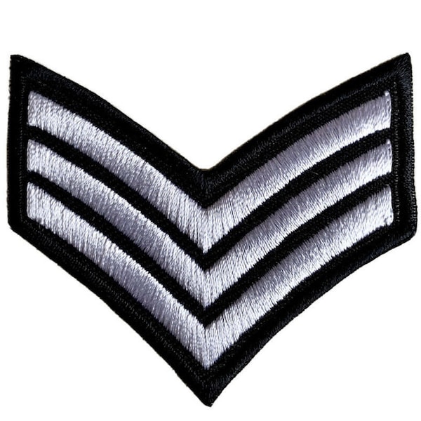 Sergent Stripes - Insigne patch brodé à repasser/à coudre