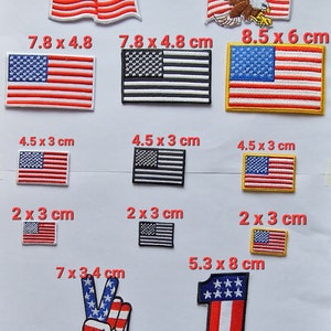 USA Flag Embroidered Iron / Sew On American Patch United States of America Badge